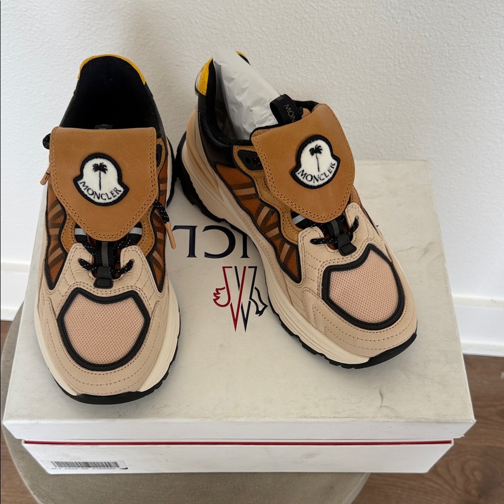 Moncler Tan and Black Sneakers